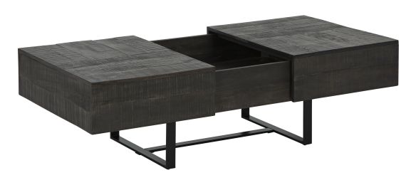 Ashley Kevmart Grayish Brown/Black Contemporary Coffee Table T828-20