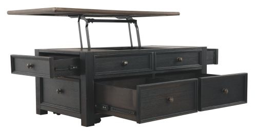 Ashley Tyler Grayish Brown/Black Casual Creek Coffee Table with Lift Top T736-20