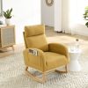 [Video] Welike 27.6&quot;W Modern Accent High Backrest Living Room Lounge Arm Rocking Chair; Two Side Pocket