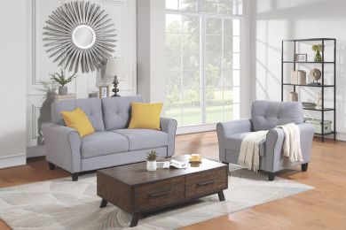 Living Room Sofa Set Linen Upholstered Couch Furniture for Home or Office (1+2 Seat)