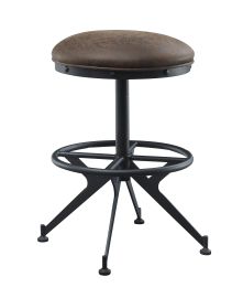Zangief Counter Height Stool; Salvaged Brown &amp; Black Finish 73992