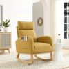 [Video] Welike 27.6&quot;W Modern Accent High Backrest Living Room Lounge Arm Rocking Chair; Two Side Pocket