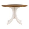 TOPMAX Mid-Century Solid Wood Round Dining Table for Small Places; Walnut Table