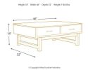 Ashley Mondoro Grayish Brown Contemporary Coffee Table with Lift Top T891-9