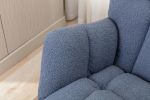 Mid Century Modern Teddy fabric Tufted Upholstered Rocking Chair Padded Seat for Living Room Bedroom; Light Blue