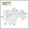 Sectional Sofa; U-shaped sofa with 6 Pillows for Living Room; Velvet for bedroom; livingroom Beige