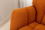 Mid Century Modern Teddy fabric Tufted Upholstered Rocking Chair Padded Seat for Living Room Bedroom; Orange