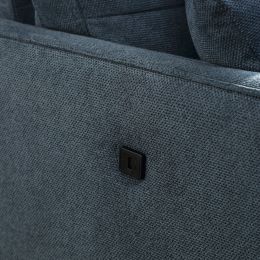 2 Seater Sofa For Primary Living Space ; Bed Room; Office; waterproof fabric ; USB Charge Port ; 2 Pillows; Wood Legs
