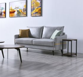 3-Seat sofa couch 72 inch Mid-Century Tufted Love Seat for Living Room; Bedroom; Office; Apartment; Dorm; Studio 2 Pillows Included