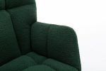 Mid Century Modern Teddy Fabric Tufted Upholstered Rocking Chair Padded Seat For Living Room Bedroom; Dark Green