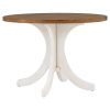 TOPMAX Mid-Century Solid Wood Round Dining Table for Small Places; Walnut Table