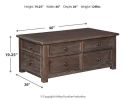 Ashley Wyndahl Rustic Brown Casual Coffee Table with Lift Top T648-20