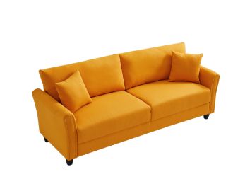 2042 Yellow three-seater sofa in linen