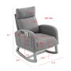[Video] Welike 27.6&quot;W Modern Accent High Backrest Living Room Lounge Arm Rocking Chair; Two Side Pocket