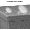 30" & 15.7" Set of 2 Folding Ottoman Bench with Storage; Coffee Table with Lid Tray; Grey
