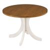 TOPMAX Mid-Century Solid Wood Round Dining Table for Small Places; Walnut Table