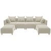 Sectional Sofa; U-shaped sofa with 6 Pillows for Living Room; Velvet for bedroom; livingroom Beige