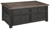 Ashley Tyler Grayish Brown/Black Casual Creek Coffee Table with Lift Top T736-20