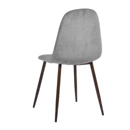 Set of 4 Scandinavian velvet chairs -light grey