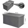 30" & 15.7" Set of 2 Folding Ottoman Bench with Storage; Coffee Table with Lid Tray; Grey