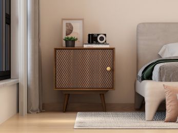 1 door nightstand; With 3D printed elements; for Bedroom; Living Room; Sofa Couch; Hall; Easy Assembly