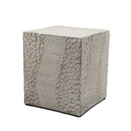 Outdoor Faux Wood Stump Side Table; Coffee Table; End Table; Accent Table Square White