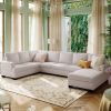 Modern Large Upholstered U-Shape Sectional Sofa;  Extra Wide Chaise Lounge Couch