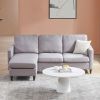 Reversible Sectional Sofa with Handy Side Pocket,Living Room L-Shape 3-Seater Couch with Modern Linen Fabric for Small Space