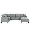 121&quot; Oversized Sectional Sofa with Storage Ottoman; U Shaped Sectional Couch with 2 Throw Pillows for Large Space Dorm Apartment.