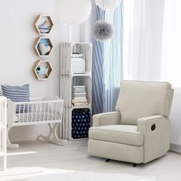 Rocking Recliner Nursery Chair (Color: Beige)