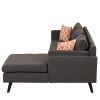 84.65" Modern Upholstered L-Shape Sofa Couch with Chaise and 2 Pillows; 3-Seater Couch with rubber wood legs for Living Room; Apartment; Small Space