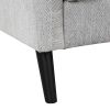 84.65" Modern Upholstered L-Shape Sofa Couch with Chaise and 2 Pillows; 3-Seater Couch with rubber wood legs for Living Room; Apartment; Small Space