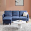 Reversible Sectional Sofa with Handy Side Pocket; Living Room L-Shape 3-Seater Couch with Modern Linen Fabric for Small Space