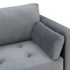 Sectional Sofa with Two Pillows; L-Shape Upholstered Couch with Modern Elegant Velvet for Living Room Apartment