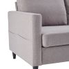 Reversible Sectional Sofa with Handy Side Pocket,Living Room L-Shape 3-Seater Couch with Modern Linen Fabric for Small Space