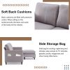 Reversible Sectional Sofa with Handy Side Pocket,Living Room L-Shape 3-Seater Couch with Modern Linen Fabric for Small Space