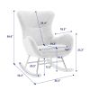 Teddy Fabric Padded Seat Rocking Chair With High Backrest And Armrests