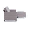 Reversible Sectional Sofa with Handy Side Pocket,Living Room L-Shape 3-Seater Couch with Modern Linen Fabric for Small Space