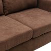 Sectional Sofa with Handy Side Pocket; Living Room L-Shape 3-Seater Couch with Movable Ottoman for Small Space