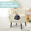 2-in-1 Fabric Upholstered Rocking Chair with Waist Pillow