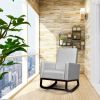 2-in-1 Fabric Upholstered Rocking Chair with Waist Pillow