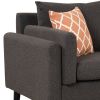 84.65" Modern Upholstered L-Shape Sofa Couch with Chaise and 2 Pillows; 3-Seater Couch with rubber wood legs for Living Room; Apartment; Small Space