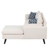 84.65" Modern Upholstered L-Shape Sofa Couch with Chaise and 2 Pillows; 3-Seater Couch with rubber wood legs for Living Room; Apartment; Small Space