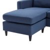 Orisfur. Reversible Sectional Sofa with Handy Side Pocket; Living Room L-Shape 3-Seater Couch with Modern Linen Fabric for Small Space