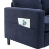 Sectional Sofa with Handy Side Pocket; Living Room L-Shape 3-Seater Couch with Movable Ottoman for Small Space