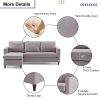 Reversible Sectional Sofa with Handy Side Pocket,Living Room L-Shape 3-Seater Couch with Modern Linen Fabric for Small Space