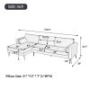 Sectional Sofa with Two Pillows; L-Shape Upholstered Couch with Modern Elegant Velvet for Living Room Apartment