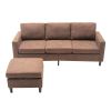 Orisfur. Sectional Sofa with Handy Side Pocket; Living Room L-Shape 3-Seater Couch with Movable Ottoman for Small Space