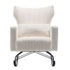 Velvet Nursery Rocking Chair; Accent Rocking Chair with with Solid Metal Legs; Upholstered Comfy Glider Rocker for Reading; Bedroom and Living Room