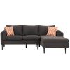 84.65" Modern Upholstered L-Shape Sofa Couch with Chaise and 2 Pillows; 3-Seater Couch with rubber wood legs for Living Room; Apartment; Small Space